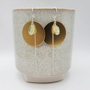 "Desert Sun" Earrings – Prehnite and Sterling Silver – OOAK